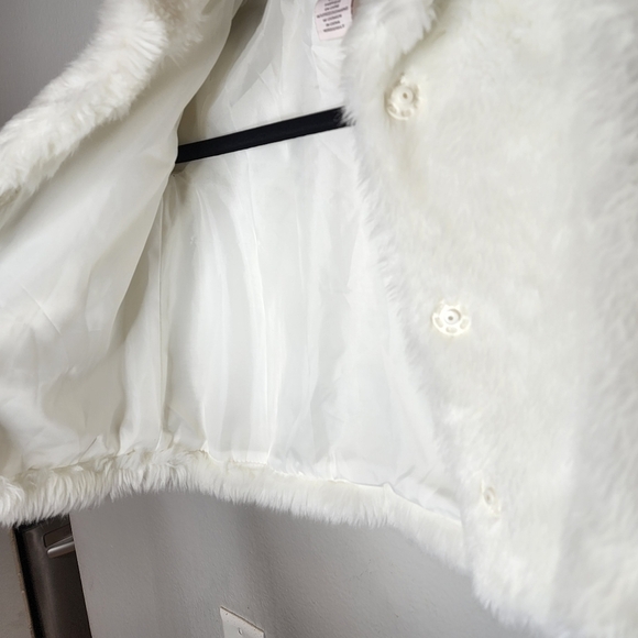 Catherine Malandrino faux fur cream jacket kids size 4T - Picture 6 of 10
